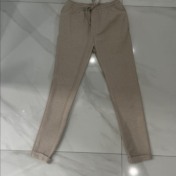 Zara Cream Casual Pants - Picture 1 of 3